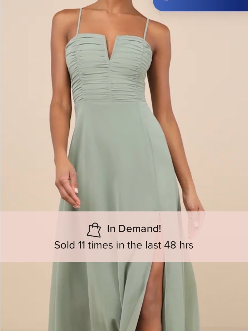 Lulu's Ruched Sweetheart Maxi Dress in Sage Green